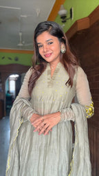 Apple green mul chanderi embroidery salwar