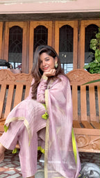 Pink tissue embroidery salwar