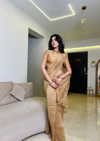 Antique tissue saree with hand work blouse
