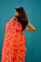 Pink intricate mirror hand work blouse ( only blouse )