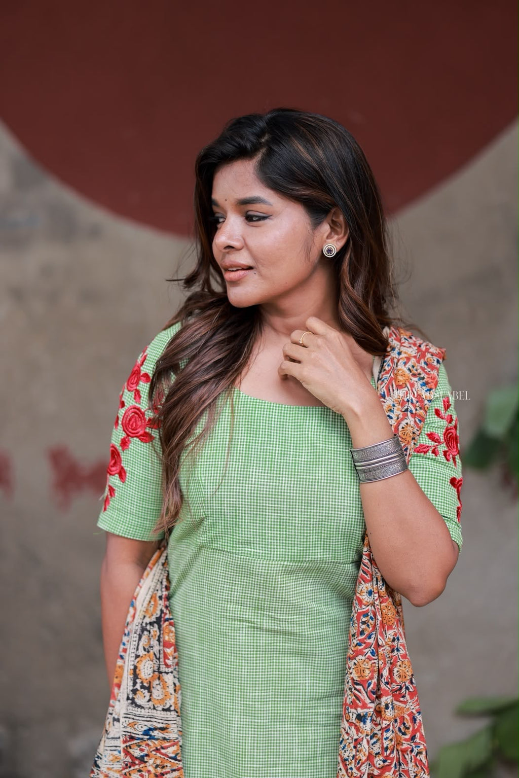 Green cotton 3 piece salwar set