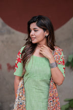 Green cotton 3 piece salwar set