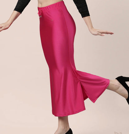 Glam pink Shimmer/satin women saree shape wear