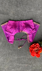 Magenta silk heavy hand worked blouse