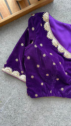 Purple velvet handwork blouse