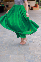 Grey green anarkali kurti set