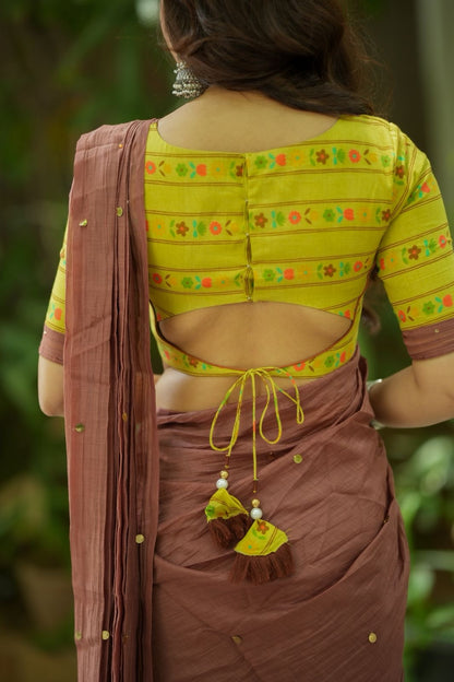 Lime yellow floral print blouse (Only blouse)