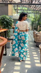 White cotton embroidery mirror work blouse (only blouse )