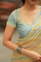 Dusty blue heavy hand work blouse (only blouse)