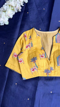 Yellow printed cotton blouse ( only blouse )