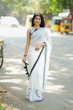 Black silk heavy embroidery blouse