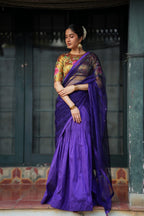 Purple gold embroidery lehenga