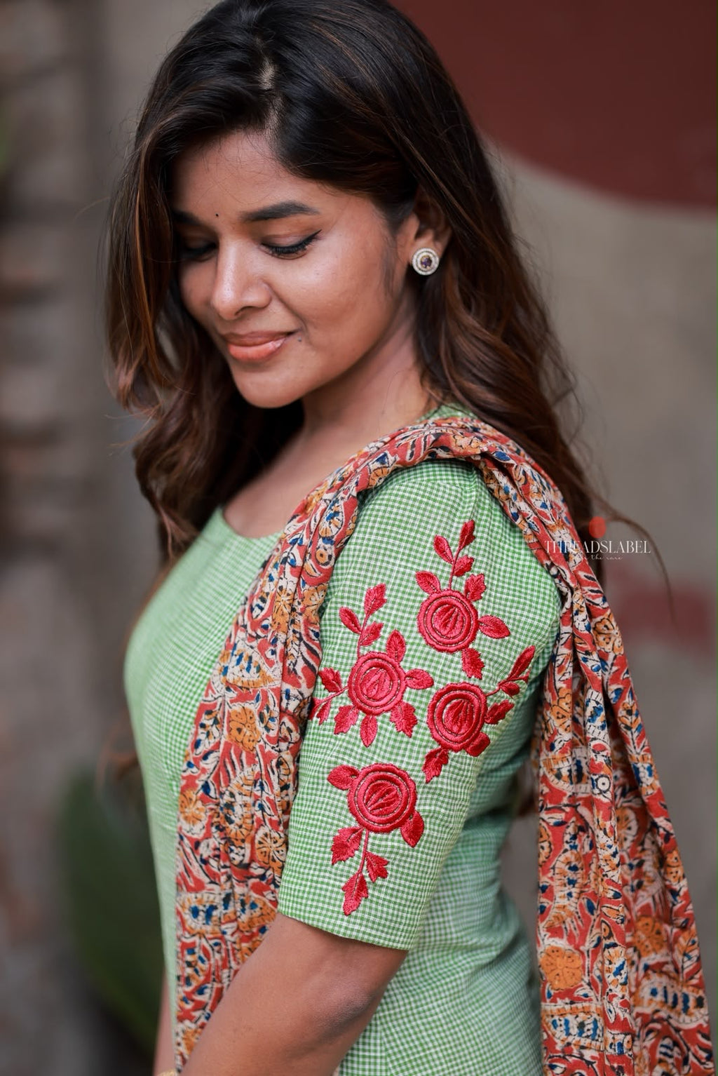 Green cotton 3 piece salwar set