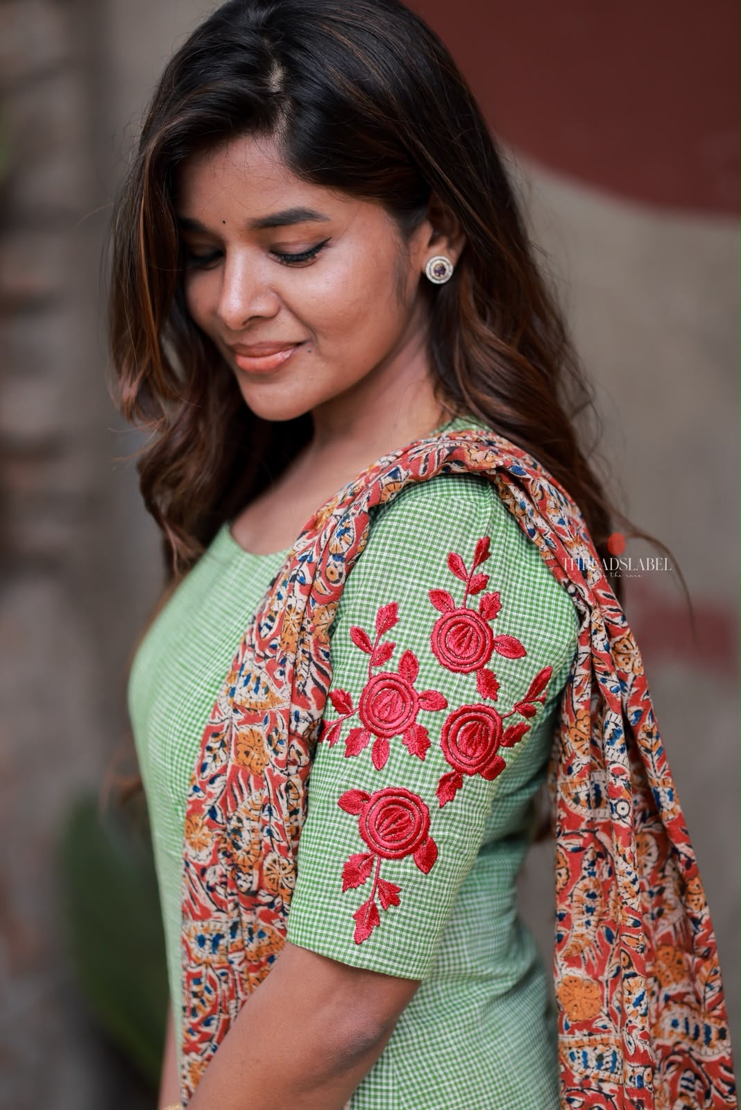 Green cotton 3 piece salwar set