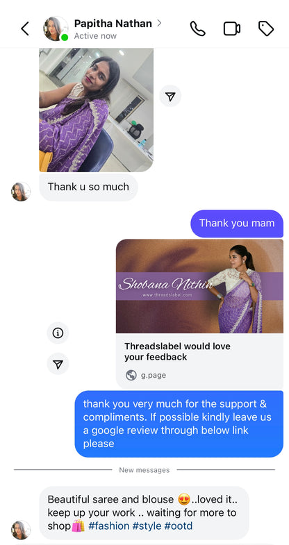 Lavender Purple chiffon saree with embroidery hand work blouse