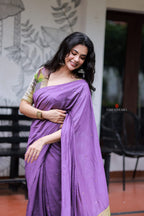 Purple Marble Saree with Handwork Blouse