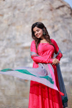 Pink silk embroidery salwar set