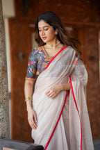 Blue kalamkari hand work blouse (only blouse)