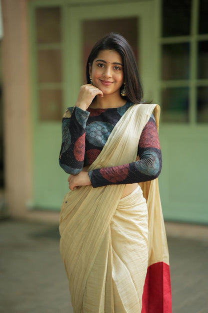 Black hakoba cotton Ajrak handblock print blouse (Only blouse)