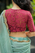 Deep pink cotton embroidery blouse (only blouse)