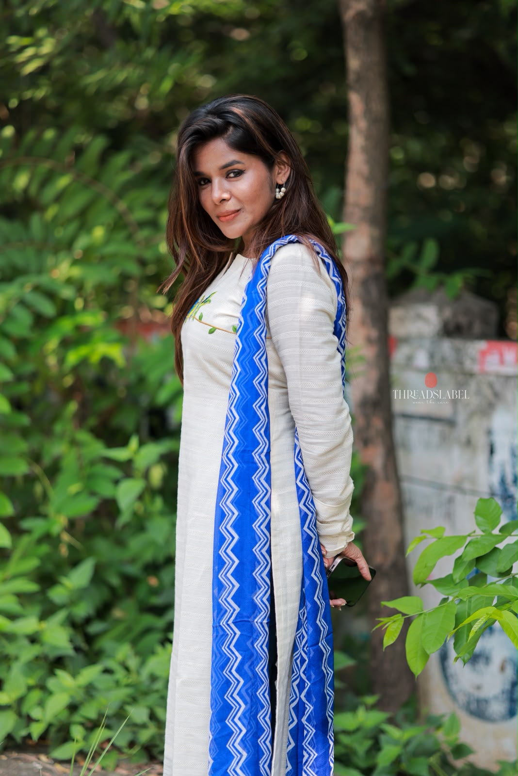 White cotton embroidery kurti