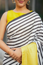 Yellow silk bird embroidery blouse