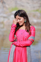 Pink silk embroidery salwar set