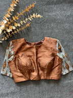 Brown silk handwork blouse