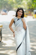 Black silk heavy embroidery blouse