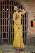 Brown cotton intricate hand work blouse (only blouse)