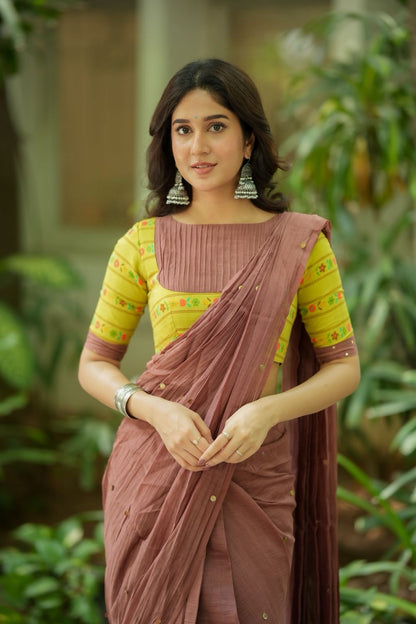 Lime yellow floral print blouse (Only blouse)