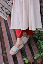 Cream cotton 3 piece Kurti set