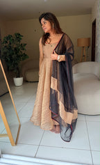 Gold tissue embroidery salwar set