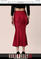 Red velvet Shimmer/satin women saree shape wear