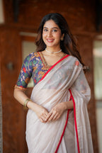 Blue kalamkari hand work blouse (only blouse)