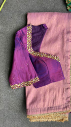 Stoned purple hand work blouse (Only blouse )