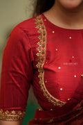 Maroon zari intricate hand work blouse (only blouse)