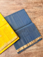 Yellow & blue chanderi 3 piece kurti