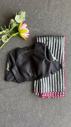 Black silk sleeve bird hand work blouse ( Only Blouse )