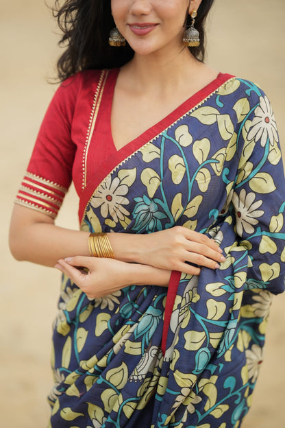 Maroon kota patti hand work blouse (only blouse)