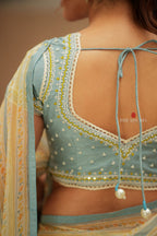 Dusty blue heavy hand work blouse (only blouse)