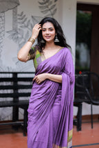 Purple Marble Saree with Handwork Blouse
