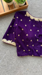 Purple velvet handwork blouse