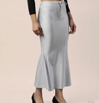 Silver coin Shimmer/satin women saree shape wear
