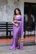 Purple Marble Saree with Handwork Blouse
