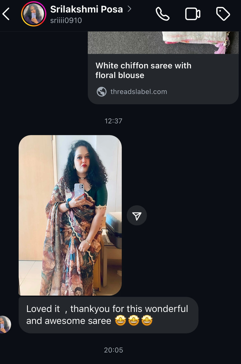 Brown kota kalamkari saree with embroidery blouse