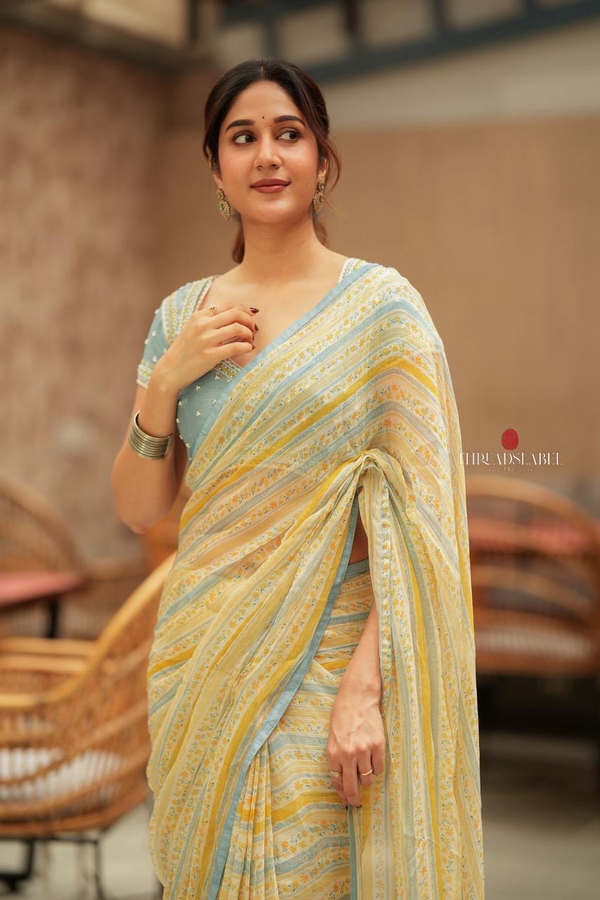 Dusty blue heavy hand work blouse (only blouse)