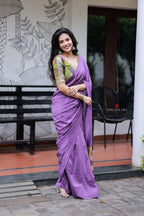 Purple Marble Saree with Handwork Blouse