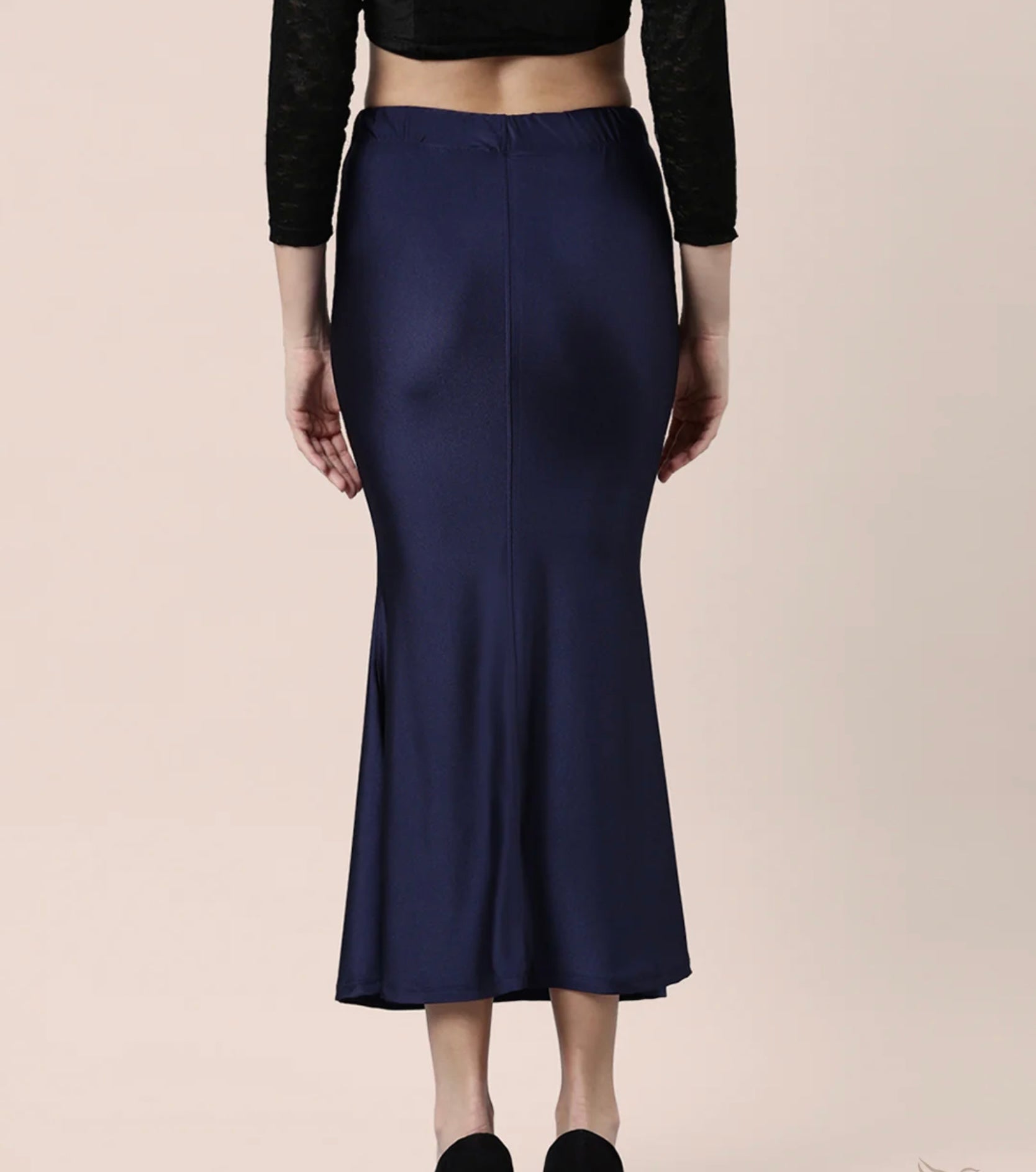 Navy gloss Shimmer/satin women saree shape wear