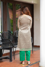 Silver tissue JEWEL NECK kurti